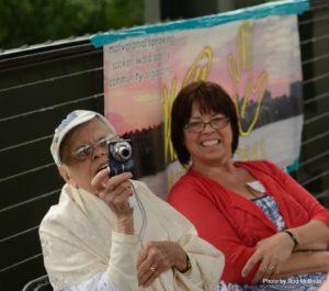 My 92 year-old grandma, Velma Broz-Minter learning how to use a digital camera for the first time at our Bike-In Wedding