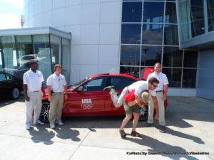 BMW Drive for Team USA event in Kansas City. The test drive crew didn't believe when I offered to pick them up.