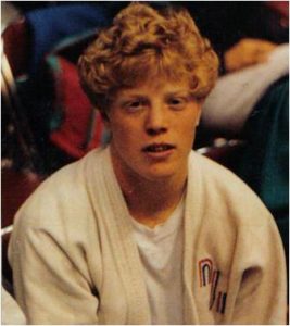 This is me at 17 during a workout at the national judo training program. 