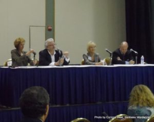 SAM_4604 The panel discussion at the end. I asked how translational medicine could help mental health issues if they were biographical, not biological. They didn't have an answer.