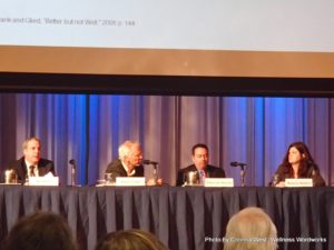 Ben Druss, Dan Fisher, Paolo Del Vecchio, and Michelle Roberts at the "Integrated Care and Wellness" panel.