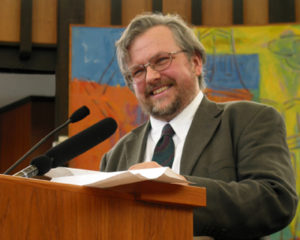 David accepts an award from the Eugene Human Rights Commission in 2003. Photo by John Jordan-Cascade.