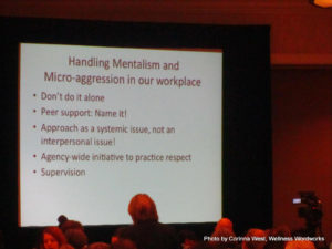 One of Pat Deegan's slides from Alternatives about what we can do about Micro-Aggression