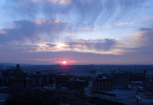 Sunset in Kansas City caught from Case Park overlooking the West Bottoms.