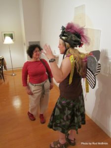 The Chocolate Fairy performing at the Epstein Gallery at Village Shalom with local advocate Mindy Goldstein