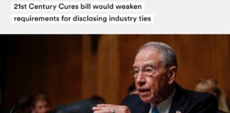 “21st Century Cures Bill Would Weaken Requirements for Disclosing Industry Ties”