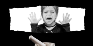 Q&A: May I Take My Foster Child Off Her Drug Cocktail? girl crying behind mortar and pestle