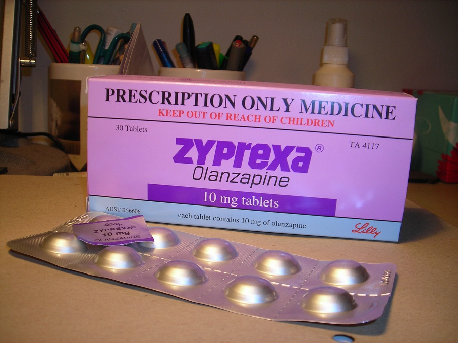 A box of Zyprexa pills.