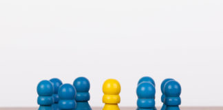 Is There a Small Group for Whom Antidepressants Are Effective? one yellow game piece among blue game pieces