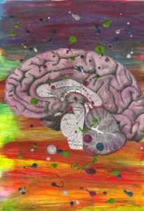 colorful painting of brain