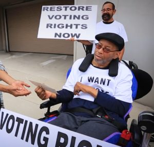 David Rector at a protest