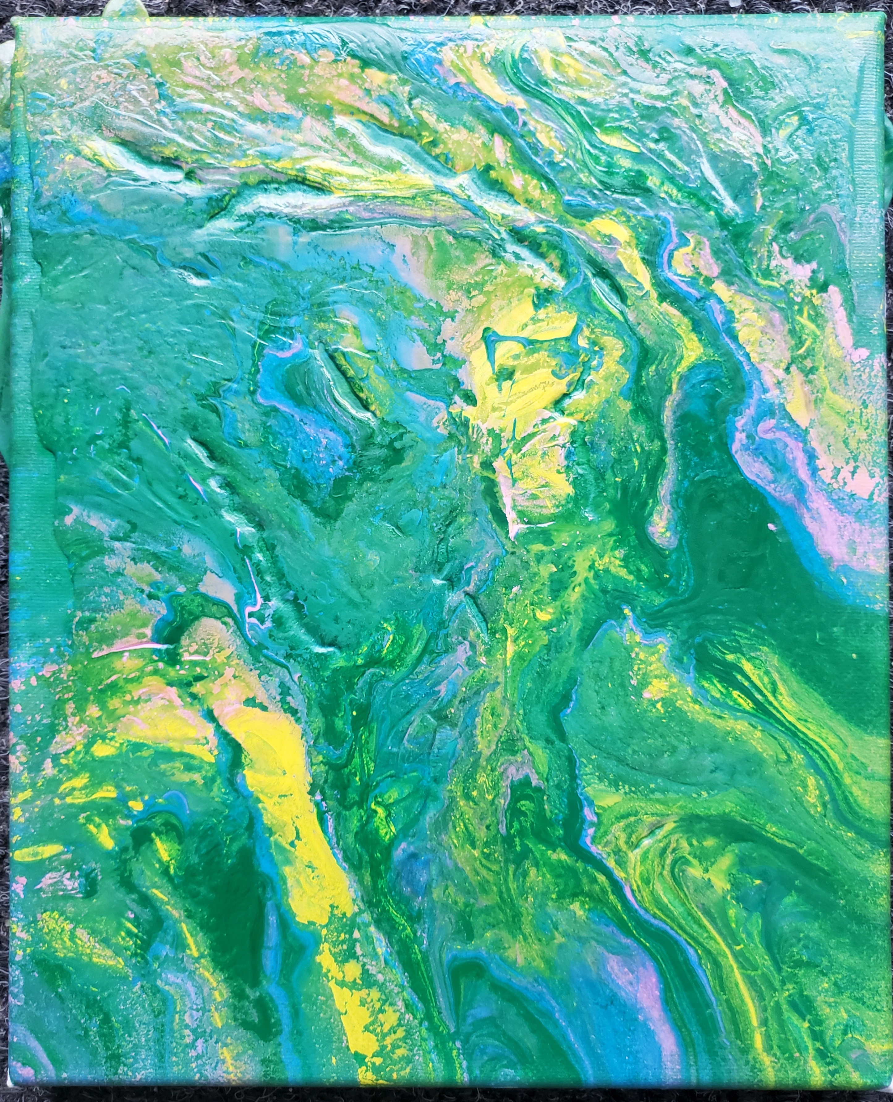 Unsensored in America by Briana Connell swirling green and yellow paint