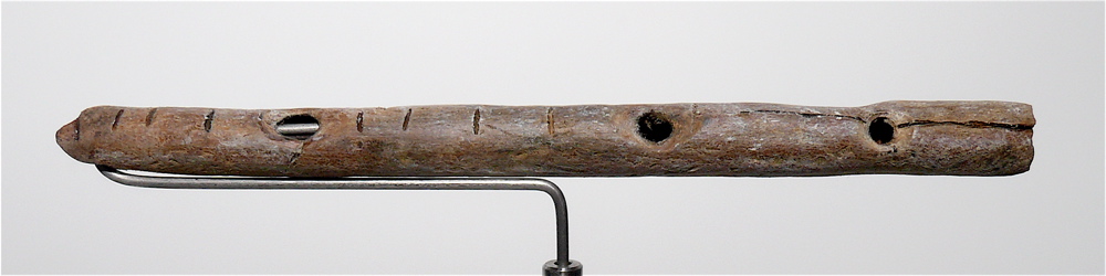 Replica of a bone flute from the Upper Paleolithic era discovered in Geissenklösterle. (Photo by José-Manuel Benito)