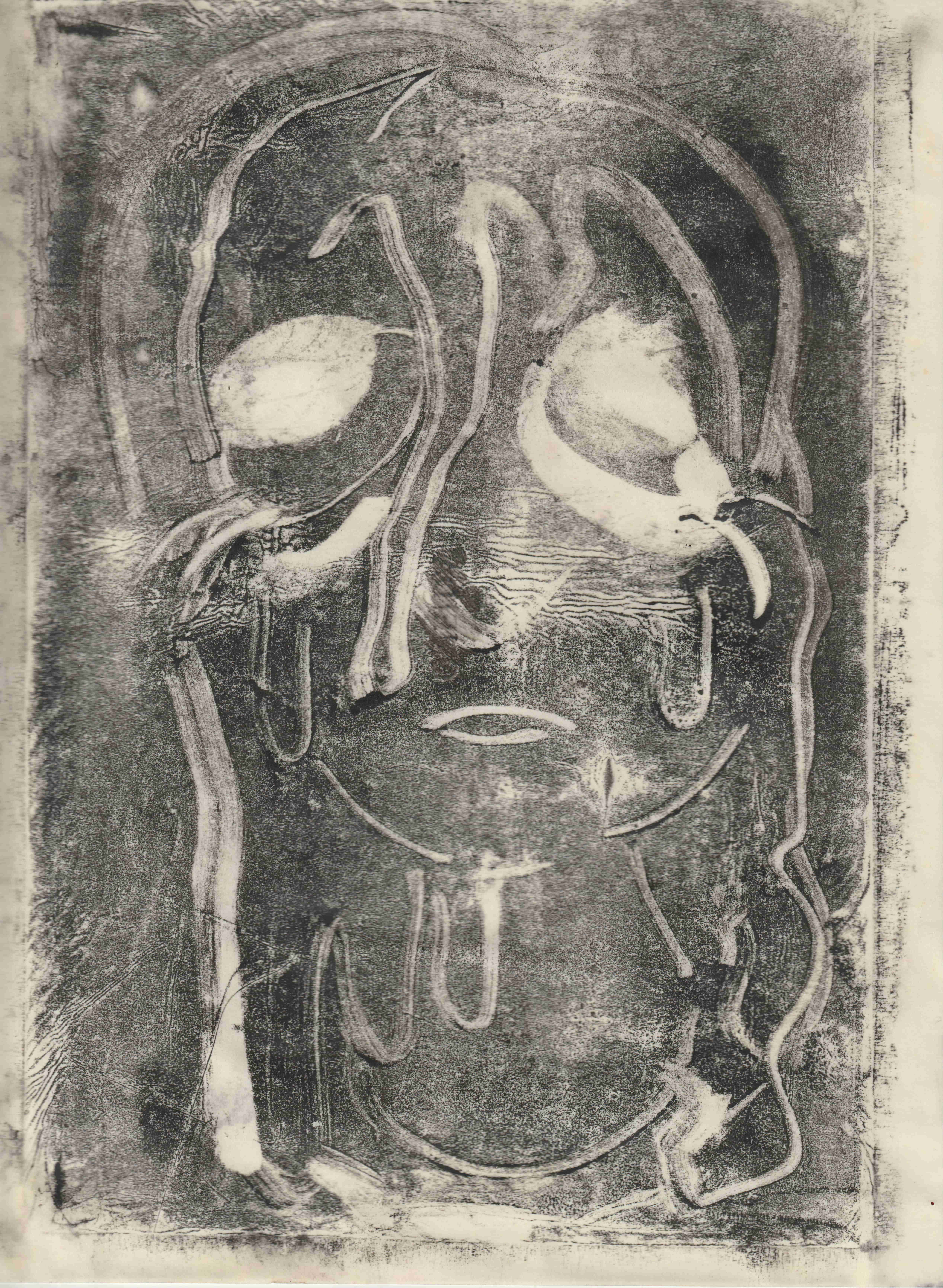 A drawing of a woman crying so hard she's melting