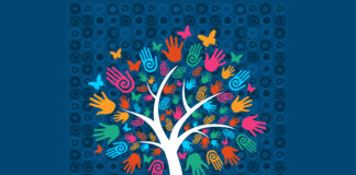 When It Comes to Mental Health Problems, The Disability Framework Fails An illustration of a tree with cartoon hands for leaves on a blue background