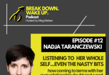 Break Down. Wake Up. podcast – 012 – Listening to her Whole Self…Even the Nasty Bits with Nadja Taranczewski
