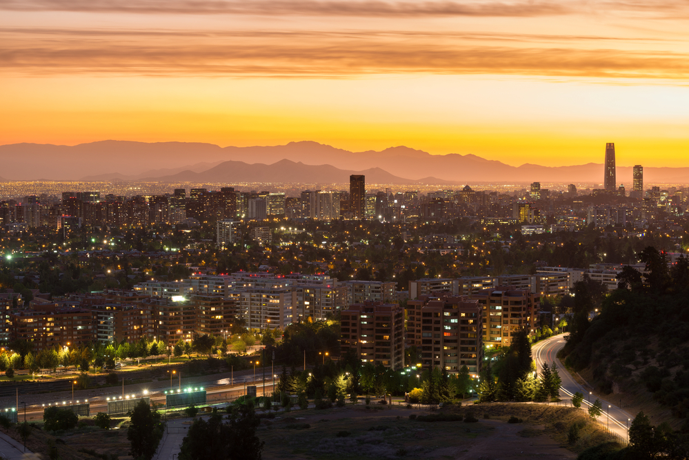 Vista panorámica de Santiago de Chile 