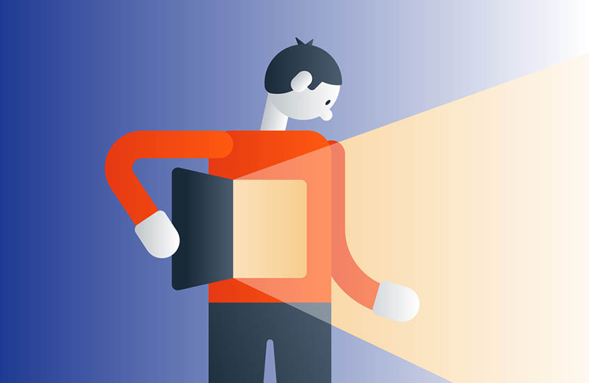 An illustration depicting a man opening a door in his chest, light spilling out