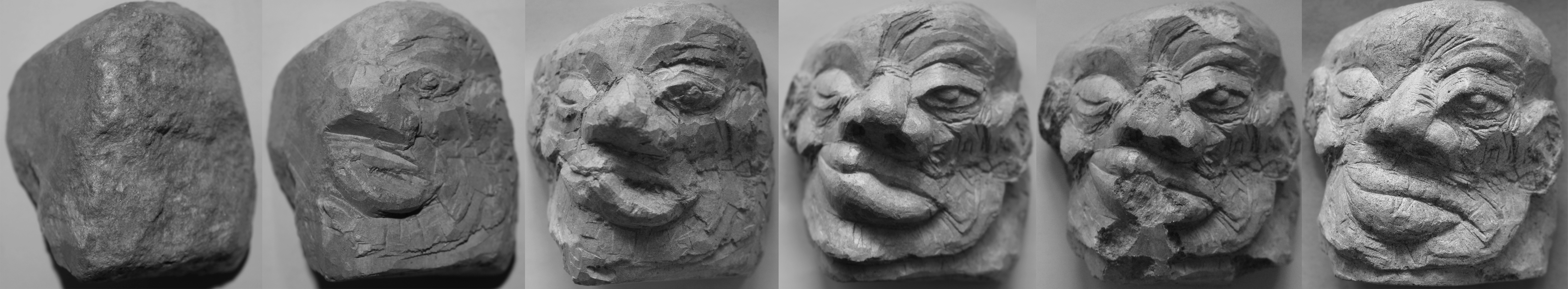 6 faces, each frame more defined than the last