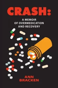 Cover art for "Crash"; an illustration depicting a spilled bottle of pills