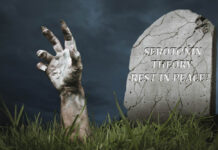 The Serotonin Zombie: Authors of New Study Try to Breathe New Life into the Dead A zombie hand bursts from a grave. On the headstone is written "Serotonin theory: Rest in peace?"