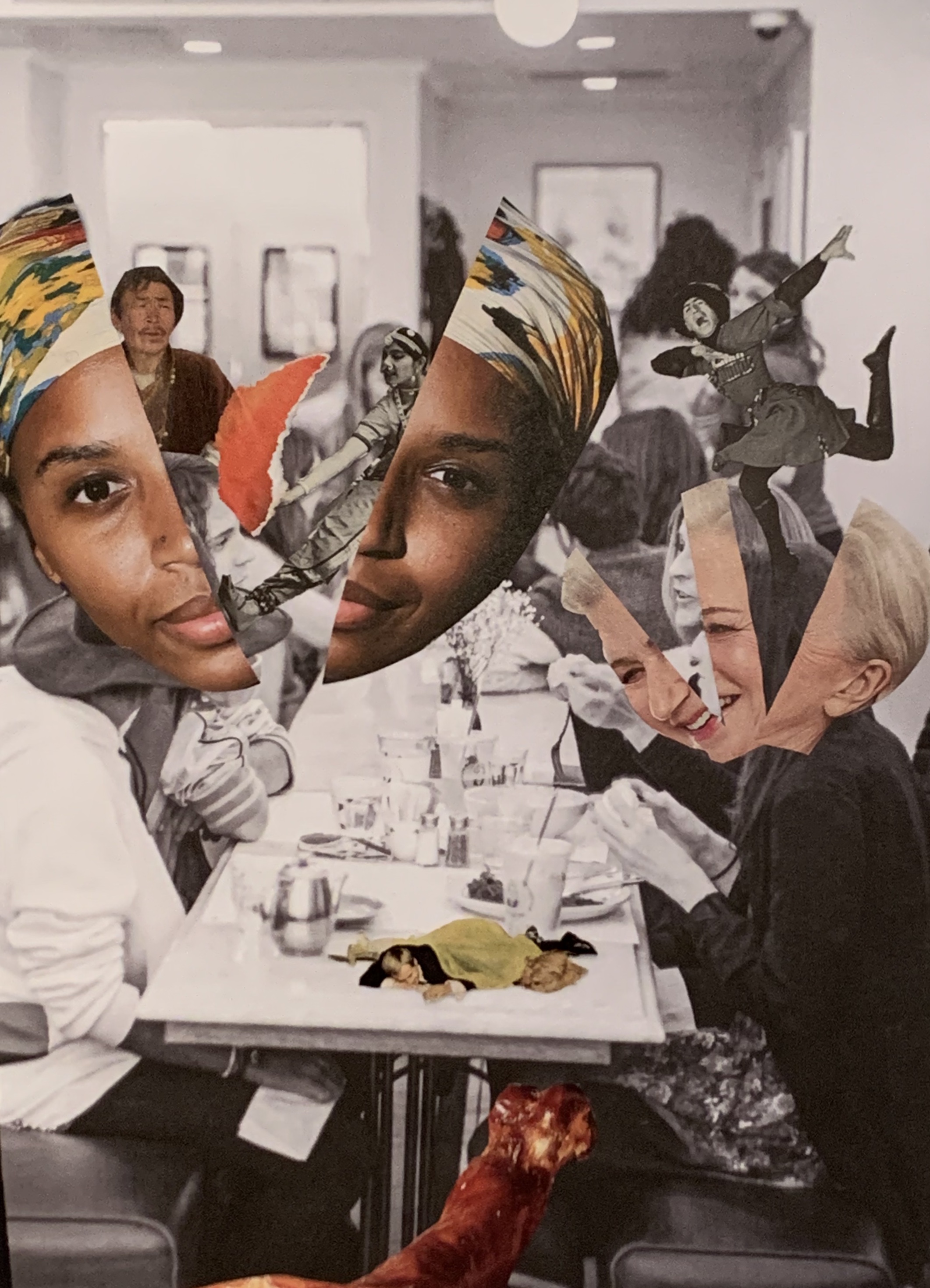 collage with faces and magazine clippings