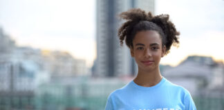 Black female volunteer