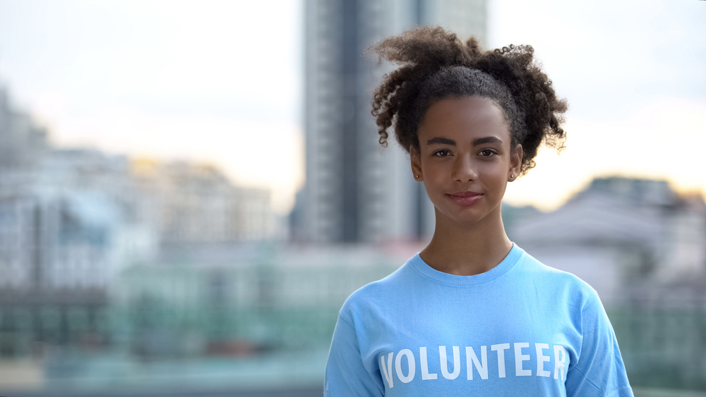 Black female volunteer