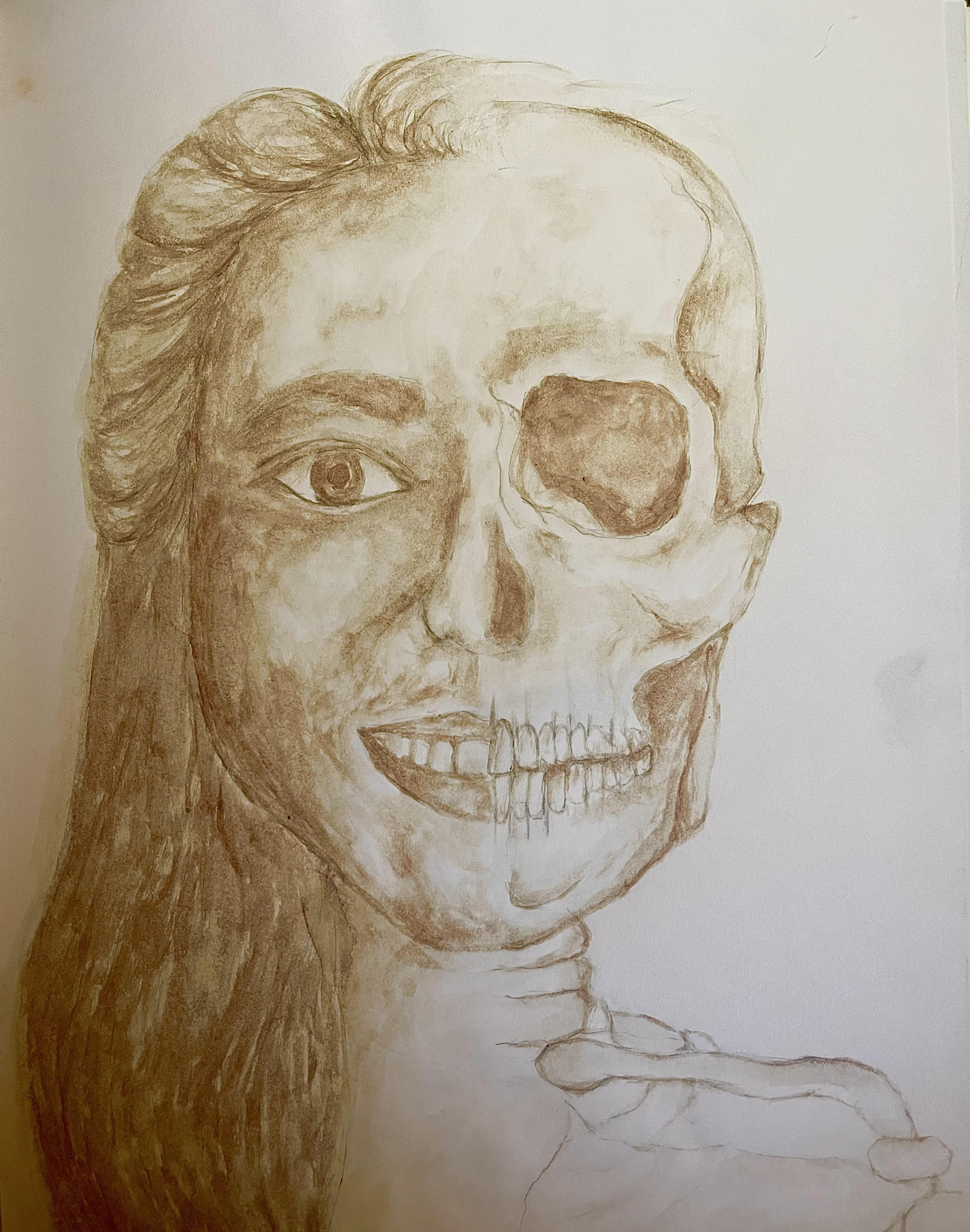 person who is half skeleton