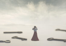 Can Trauma Therapies Unlock the Prison of Psychosis? undecided woman does not know which key to choose