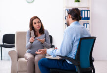 Animal Study Shows Impact of Prozac in Pregnancy on the Child Pregnant woman visiting young psychologist