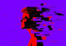 Do Psychologists Inhibit Awareness of Oppressive Social Structures? Woman profile with glitch dynamic particles in motion vector illustration