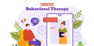 CBT or Cognitive Behavioural Therapy Vector Illustration with Person Manage their Problems Emotions, Depression or Mindset in Mental Health Background
