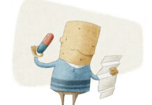 Researchers Accuse Lancet Article and British Psychiatrists of Minimising Antidepressants’ Withdrawal Effects Illustration of a person nervously holding a pill and a long document