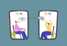 Is Virtual Psychotherapy of Lesser Quality Than In-Person? Vector illustration of two phones, one with a therapist and one a client