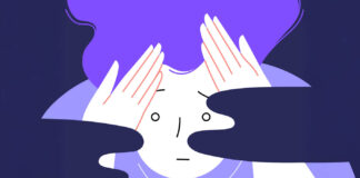 A Reflection on “Unshrunk: A Story of Psychiatric Treatment Resistance” Flat illustration of an anxios person holding their head with their hands.