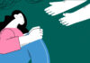 Illustration of sad person with hands reaching toward them
