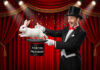 A magician pulling a rabbit out of a hat labeled "Forced Treatment"