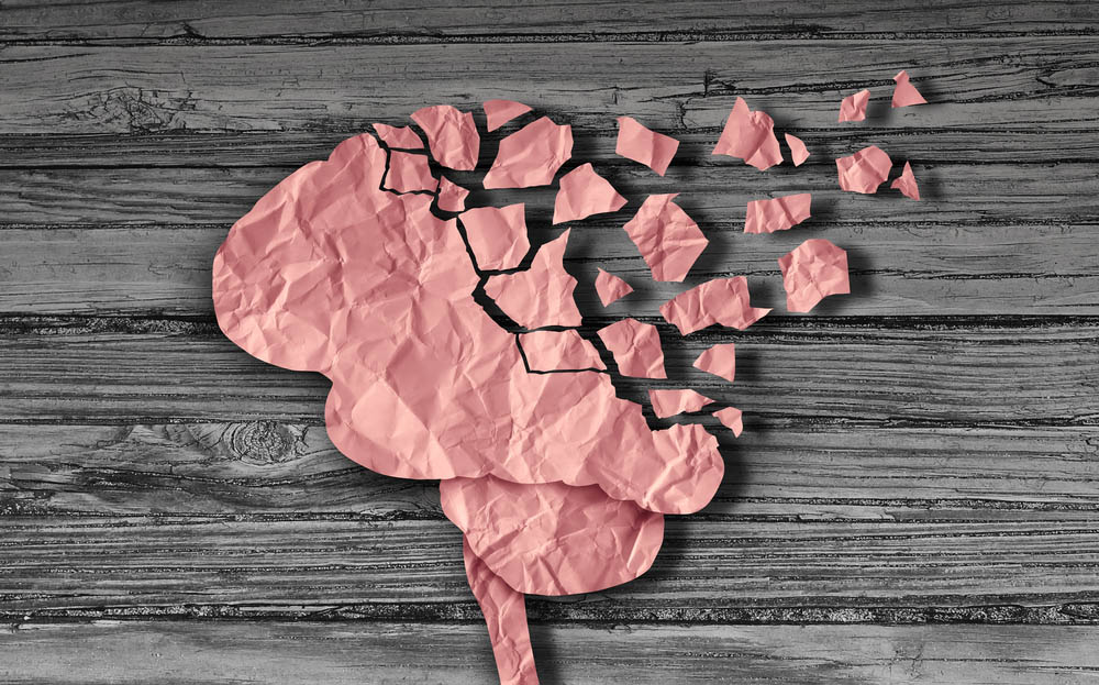 Illustration of a paper brain coming apart