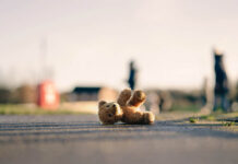 When the Government Becomes the Source of Trauma for Children Lost teddy bear lying on the road with blurry people in the background