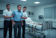 Which Would You Prefer: Electroshock or a Safe Taper? Older man being led to an ECT machine bed