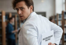 ADHD UK Cannot Hide the Flawed Science Behind the Diagnosis and Its Treatment researcher attempts to hide a paper behind his back that says "INCONVENIENT TRUTHS"