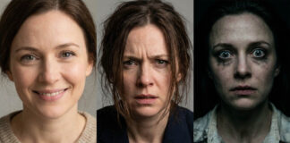 Antidepressants Can Change Peaceful Citizens into Killers A series showing a woman's face as she transforms