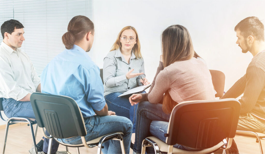 Support group at the psychotherapist
